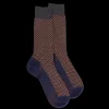 Homme Doré Doré Chaussettes^Chaussettes homme en laine à motif à trois couleurs - Bleu caban & gris étain