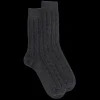 Homme Doré Doré Chaussettes^Chaussettes homme en laine à motif torsadés - Gris anthracite