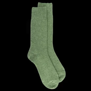 Homme Doré Doré Chaussettes^Chaussettes homme en laine et cachemire - Vert tremble
