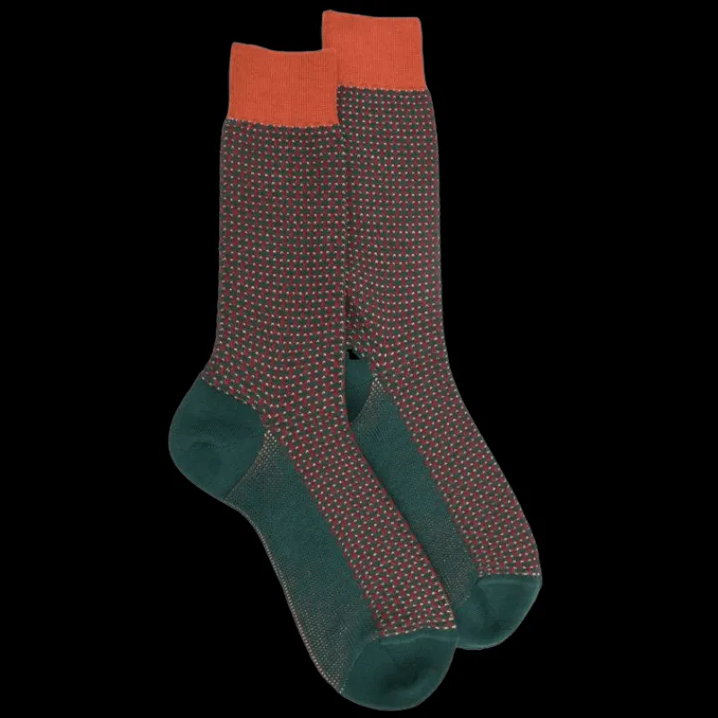 chaussettes_homme_en_lain_0-36.webp Homme Doré Doré Chaussettes^Chaussettes homme en laine à motif à trois couleurs - Gris & orange henné