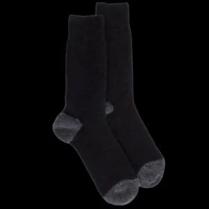 Homme Doré Doré Chaussettes^Chaussettes homme en laine polaire - Noir & gris anthracite