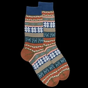 Homme Doré Doré Chaussettes^Chaussettes homme en laine à motif de Noël - Vert lichen
