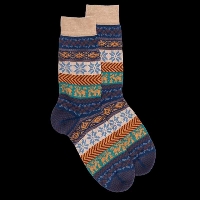 chaussettes_homme_en_lain_0-43.webp Homme Doré Doré Chaussettes^Chaussettes homme en laine à motif de Noël - Bleu Voilier