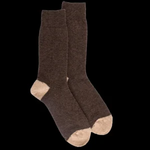 Homme Doré Doré Chaussettes^Chaussettes homme en laine polaire - Couleur café & Beige Désert