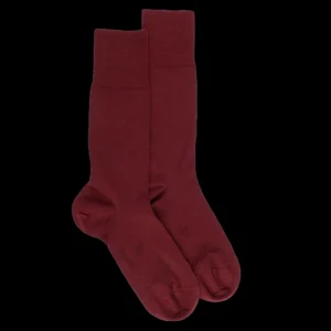 Homme Doré Doré Chaussettes^Chaussettes homme en laine et coton - Rouge pommard