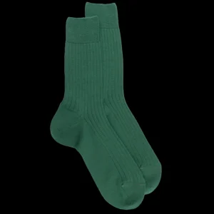 Homme Doré Doré Chaussettes^Chaussettes homme en laine mérinos côtelées - chlorophyle