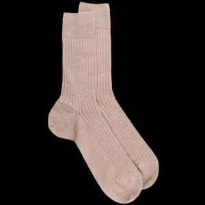 Homme Doré Doré Chaussettes^Chaussettes homme en laine mérinos côtelées - Beige