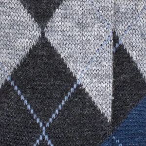Homme Doré Doré Chaussettes^Chaussettes homme en laine mérinos et motifs jacquard à losanges - Gris anthracite