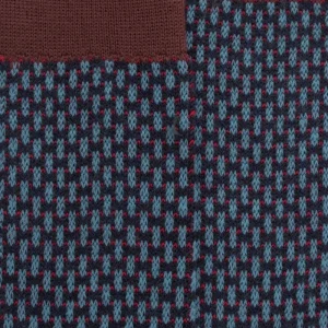 Homme Doré Doré Chaussettes^Chaussettes homme en laine à motif à trois couleurs - Bleu corsaire & cacao