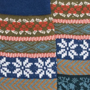 Homme Doré Doré Chaussettes^Chaussettes homme en laine à motif de Noël - Vert lichen