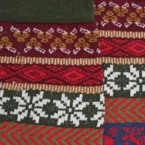 Homme Doré Doré Chaussettes^Chaussettes homme en laine à motif de Noël - Rouge pommard