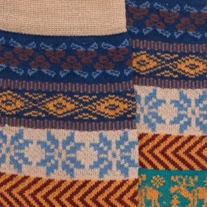 Homme Doré Doré Chaussettes^Chaussettes homme en laine à motif de Noël - Bleu Voilier