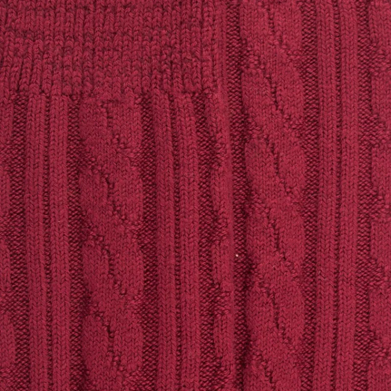 chaussettes_homme_en_lain_1-44.webp Homme Doré Doré Chaussettes^Chaussettes homme en laine à motif torsadés - Rouge pommard