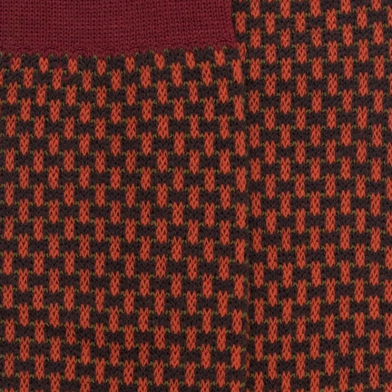 chaussettes_homme_en_lain_1-51.webp Homme Doré Doré Chaussettes^Chaussettes homme en laine à motif à trois couleurs - Marron Chocolat & Rouge pommard