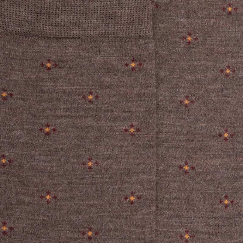 chaussettes_homme_en_lain_1-6.webp Homme Doré Doré Chaussettes^Chaussettes homme en laine à motif cravaterie - Brun loutre