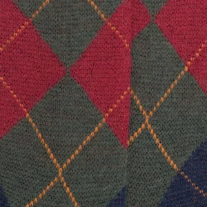 Homme Doré Doré Chaussettes^Chaussettes homme en laine mérinos à motif à losanges - Vert thuya & bleu caban