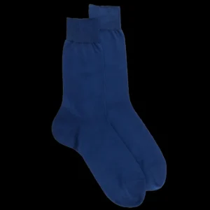 Homme Doré Doré Chaussettes^Chaussettes homme fines 100% fil d'Écosse - Bleu Voilier