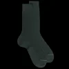 Homme Doré Doré Chaussettes^Chaussettes homme fines à côtes en fil d'Écosse - Vert thym