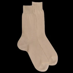 Homme Doré Doré Chaussettes^Chaussettes homme fines 100% fil d'Écosse - Beige Cordage
