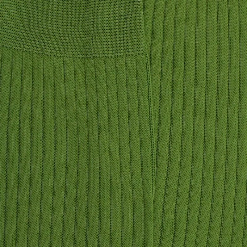 chaussettes_homme_fines___1-1.webp Homme Doré Doré Chaussettes^Chaussettes homme fines à côtes en fil d'Écosse - Vert Campagne
