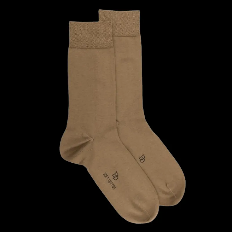 chaussettes_homme_fines_e_0-2.webp Homme Doré Doré Chaussettes^Chaussettes homme fines en coton égyptien - Beige baobab