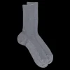 Homme Doré Doré Chaussettes^Chaussettes homme jambe sensible sans bord élastique en fil d'Ecosse - Gris moyen