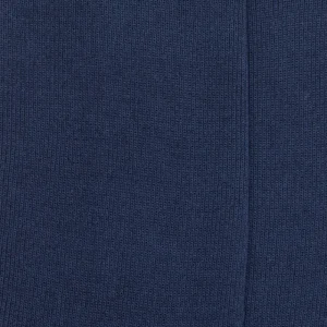 Homme Doré Doré Chaussettes^Chaussettes homme jambe sensible sans bord élastique en fil d'Ecosse - Bleu marine