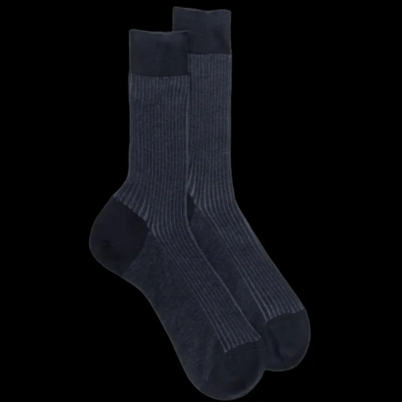 chaussettes_homme_subtile_0.webp Homme Doré Doré Chaussettes^Chaussettes Homme Subtile en fil d'écosse - Bicolore bleu