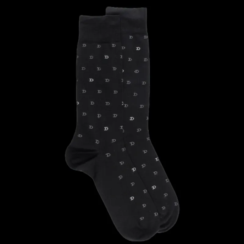 chaussettes_hommes_en_fil_0-2.webp Homme Doré Doré Chaussettes^Chaussettes hommes en fil d'Ecosse avec petit motif D en deux couleurs -
