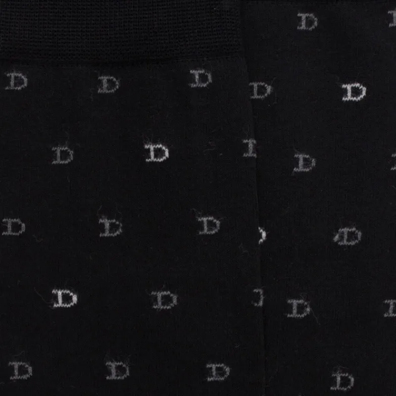 chaussettes_hommes_en_fil_1-2.webp Homme Doré Doré Chaussettes^Chaussettes hommes en fil d'Ecosse avec petit motif D en deux couleurs -