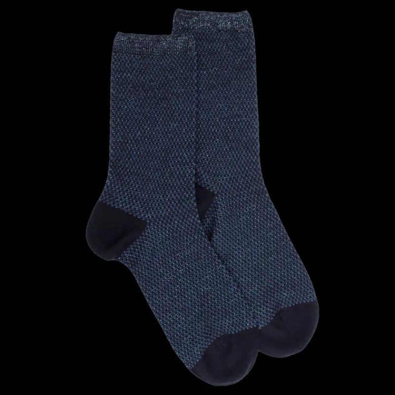 chaussettes_laine_avec_mi_0-2.webp Femme Doré Doré Chaussettes^Chaussettes laine avec micro pois - Bleu marine