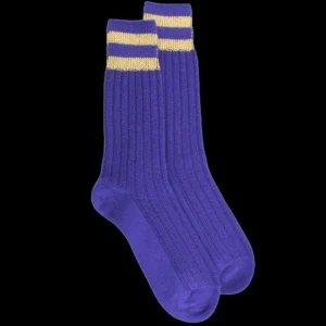 Femme Doré Doré Chaussettes^Chaussettes laine et cachemire unisex maille unie à côtes travaillées -