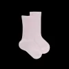 Enfant Doré Doré Chaussettes Hautes^Chaussettes longues à côtes pour enfants en fil d'Ecosse 100% uni - Rose Azalée