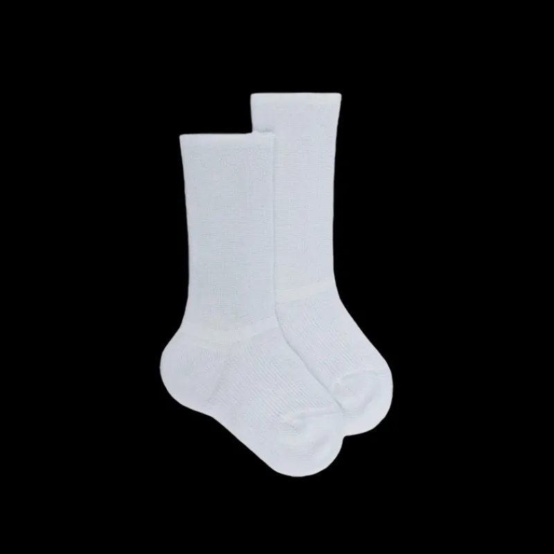 chaussettes_longues__ctes_0-5.webp Enfant Doré Doré Chaussettes Hautes^Chaussettes longues à côtes pour enfants en fil d'Ecosse 100% uni - Bleu Vague