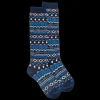 Enfant Doré Doré Chaussettes Hautes^Chaussettes longues pour enfants en coton à motifs tribaux - Bleu Voilier