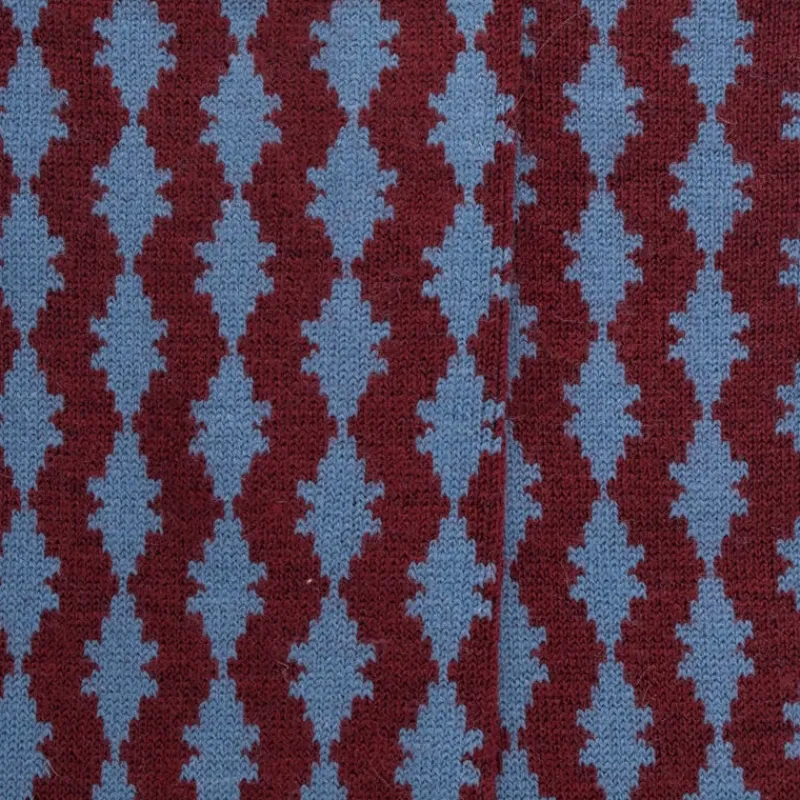 chaussettes_longues_pour__1-3.webp Femme Doré Doré Chaussettes Hautes^Chaussettes longues pour femmes, en laine à motifs étoilés - Rouge pommard