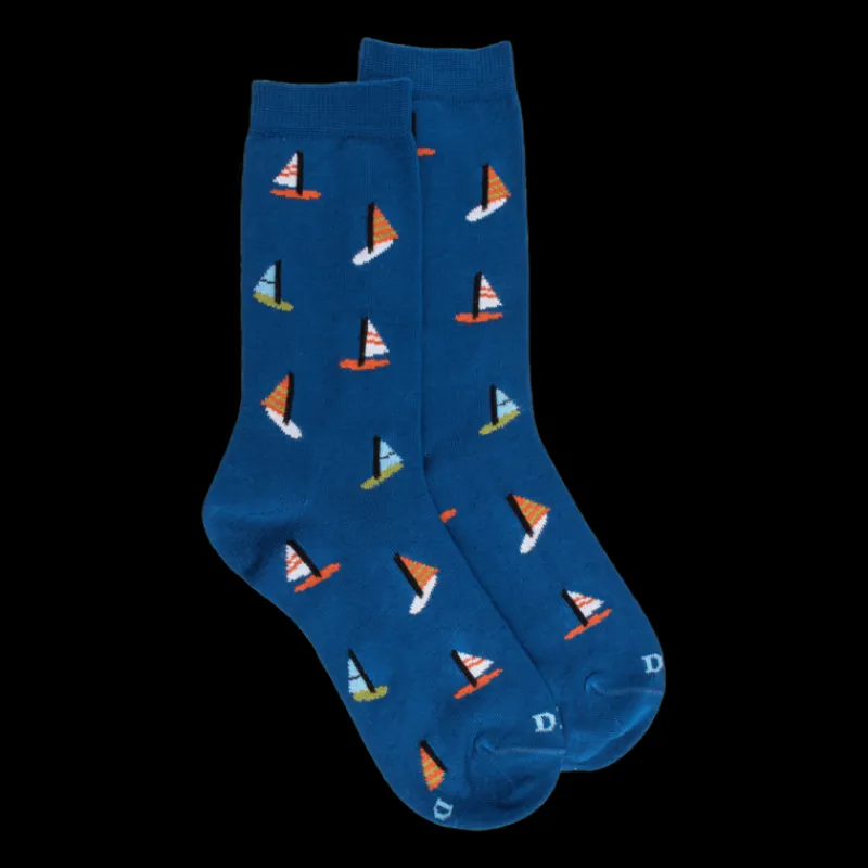 chaussettes_pour_enfants__0-2.webp Enfant Doré Doré Chaussettes^Chaussettes pour enfants en fil d'Ecosse à motifs de voile -