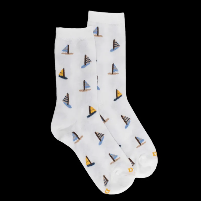 chaussettes_pour_enfants__0-3.webp Enfant Doré Doré Chaussettes^Chaussettes pour enfants en fil d'Ecosse à motifs de voile -
