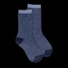 Enfant Doré Doré Chaussettes^Chaussettes pour enfants en laine avec motifs à micro-points et effet brillant - Bleu Caban