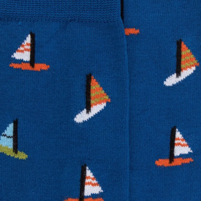 chaussettes_pour_enfants__1-2.webp Enfant Doré Doré Chaussettes^Chaussettes pour enfants en fil d'Ecosse à motifs de voile -