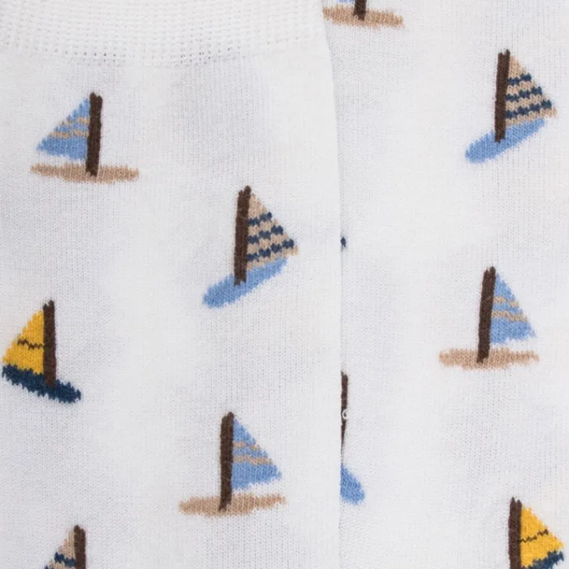 chaussettes_pour_enfants__1-3.webp Enfant Doré Doré Chaussettes^Chaussettes pour enfants en fil d'Ecosse à motifs de voile -