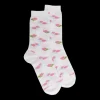 Femme Doré Doré Chaussettes^Chaussettes pour femmes en fil d'Ecosse à motifs de nénuphars -