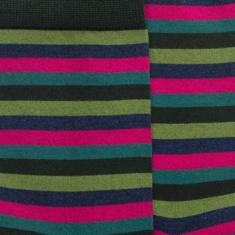 chaussettes_pour_femmes_e_1-24.webp Femme Doré Doré Chaussettes^Chaussettes pour femmes en coton égyptien à rayures égales - Vert thym