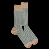 Homme Doré Doré Chaussettes^Chaussettes pour hommes en fil d'Ecosse à motifs de chevrons - Beige Sable
