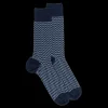 Homme Doré Doré Chaussettes^Chaussettes pour hommes en fil d'Ecosse à motifs de chevrons - Bleu Matelot