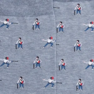 Homme Doré Doré Chaussettes^Chaussettes pour hommes en fil d'Ecosse à motifs d'escrime - Bleu Glacier