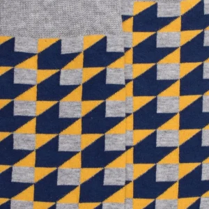 Homme Doré Doré Chaussettes^Chaussettes pour hommes en coton égyptien avec motifs géométriques - Gris Rocheux