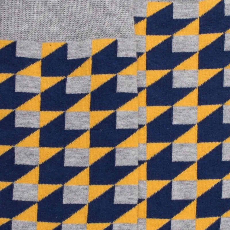 chaussettes_pour_hommes_e_1-14.webp Homme Doré Doré Chaussettes^Chaussettes pour hommes en coton égyptien avec motifs géométriques - Gris Rocheux