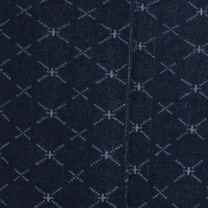 Homme Doré Doré Chaussettes^Chaussettes pour hommes en fil d'Ecosse à motifs géométriques sans tricot élastique - Bleu Matelot