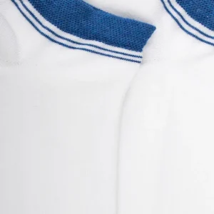 Homme Doré Doré Socquettes^Chaussons en coton uni pour femmes avec bordures contrastées - Blanc &